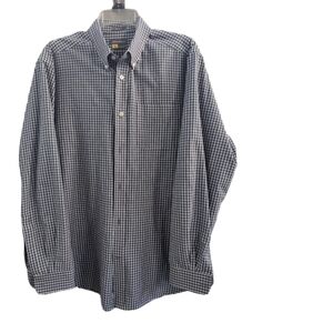 Eddie Bauer Relaxed Fit Checked button down shirt Size Large EUC Cabincore